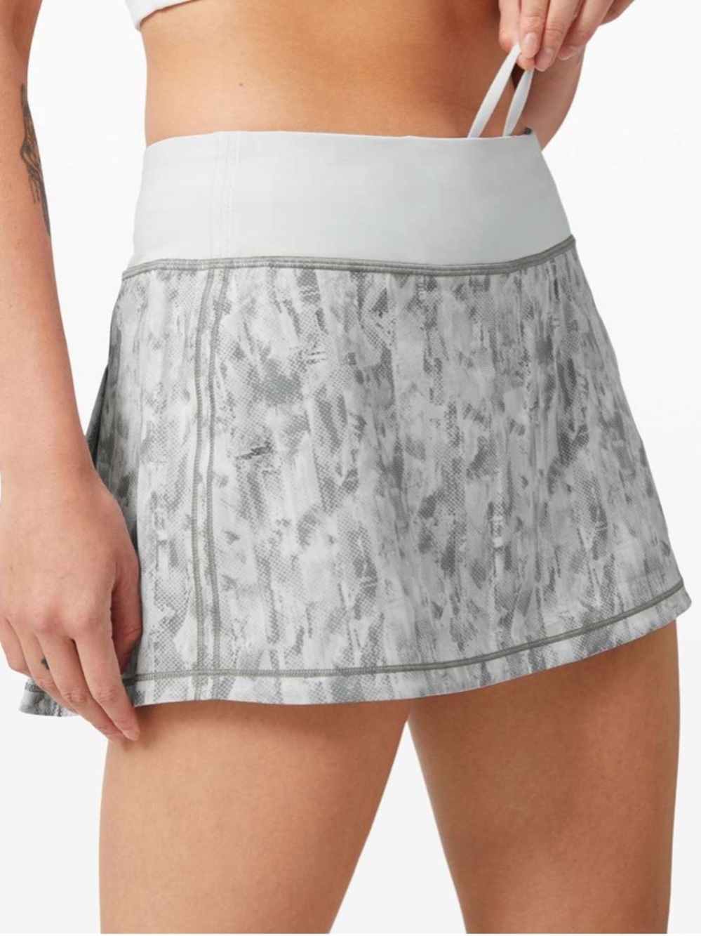 lululemon Pace Rival Skirt Skort City Breeze Alpine White 6 Tall Grey